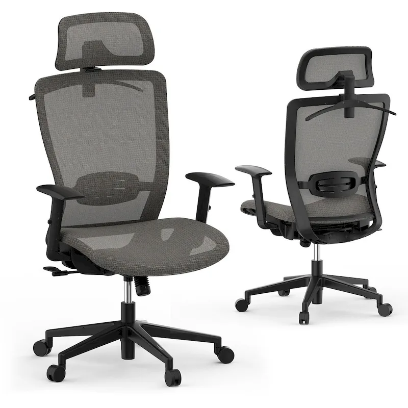 Ergonomic Office Desk Chair 360 Swivel Height Adjustable Mesh Chair Adjustable Headrest, Lumbar Support, Armrest