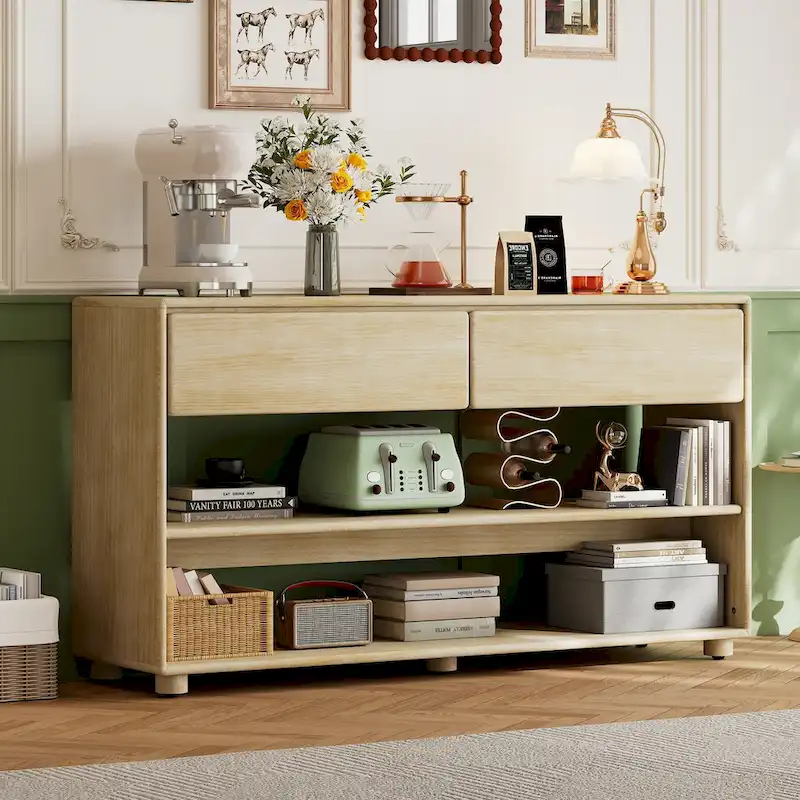 Console Table with 2 Drawers and 2 Shelves