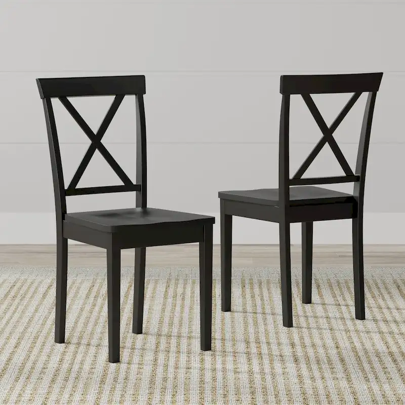3-Piece Dining Set, 42  Round Drop-Leaf Table and X-Back Chairs