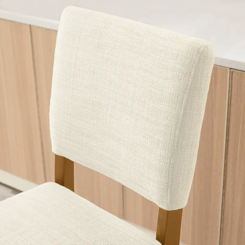 Upholstered Back Dining Chair with Wood Base Set of 2