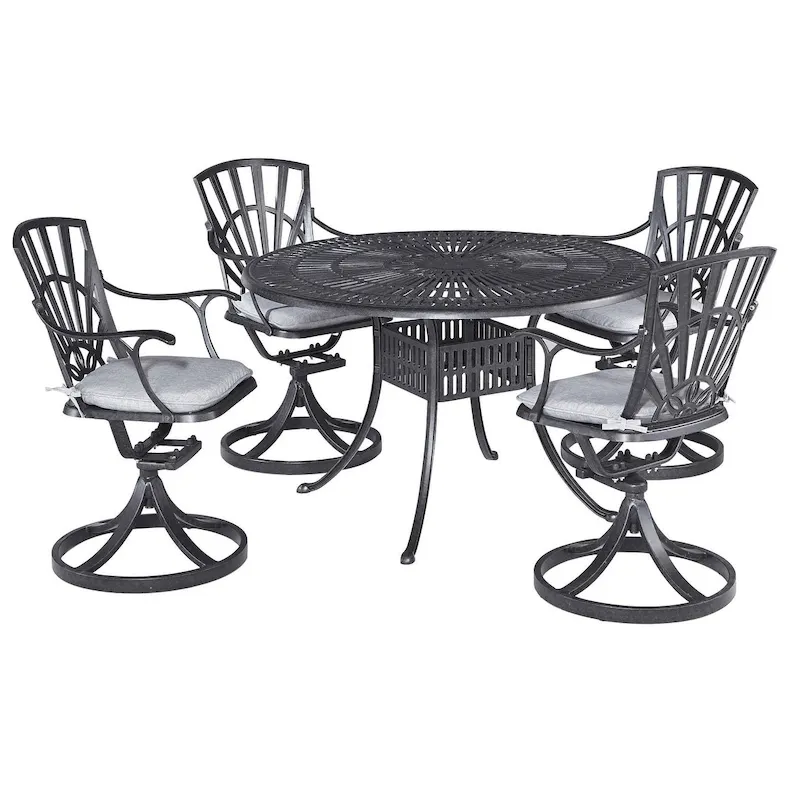 Grenada Charcoal Aluminum 5 Piece Outdoor Dining Set - 49