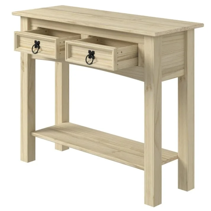 Wood Hall Table Console with 2 Drawers