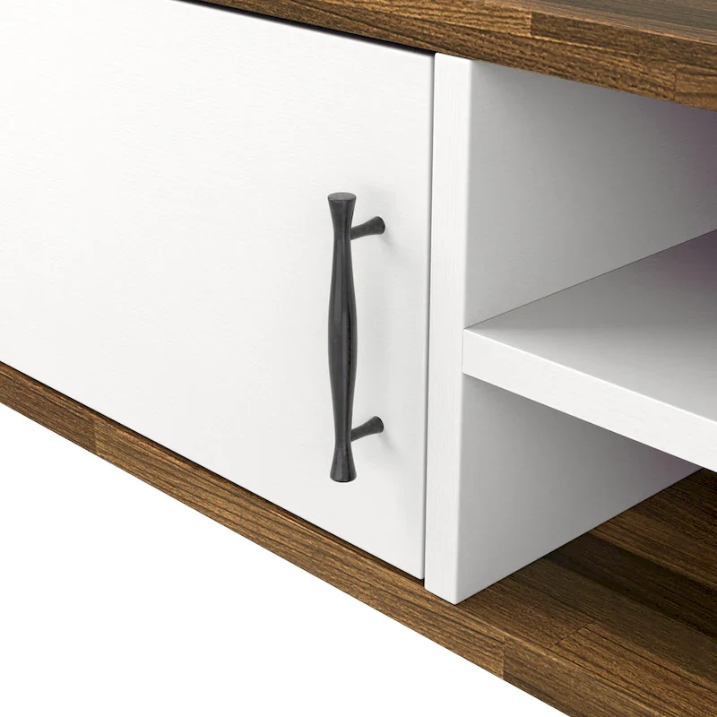 Mid-Century Modern 71-inch 4-Shelf Floating TV Console