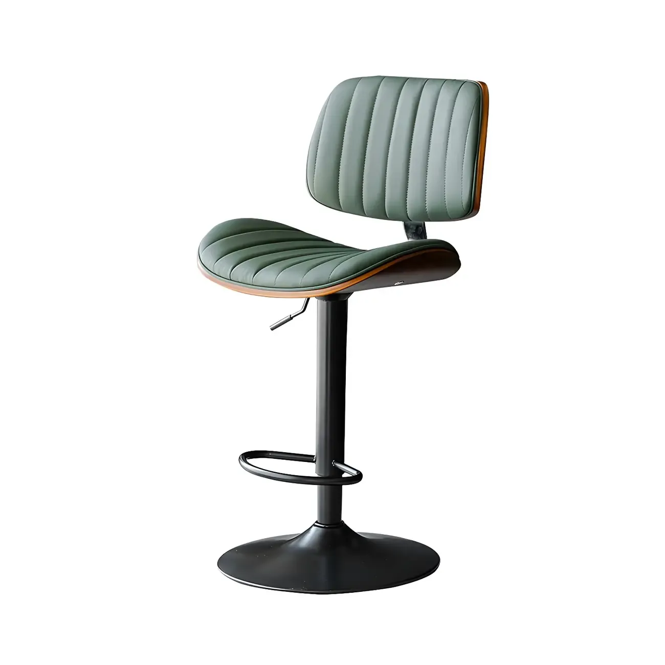 Modern Faux Leather Adjustable Swivel Bar Stools