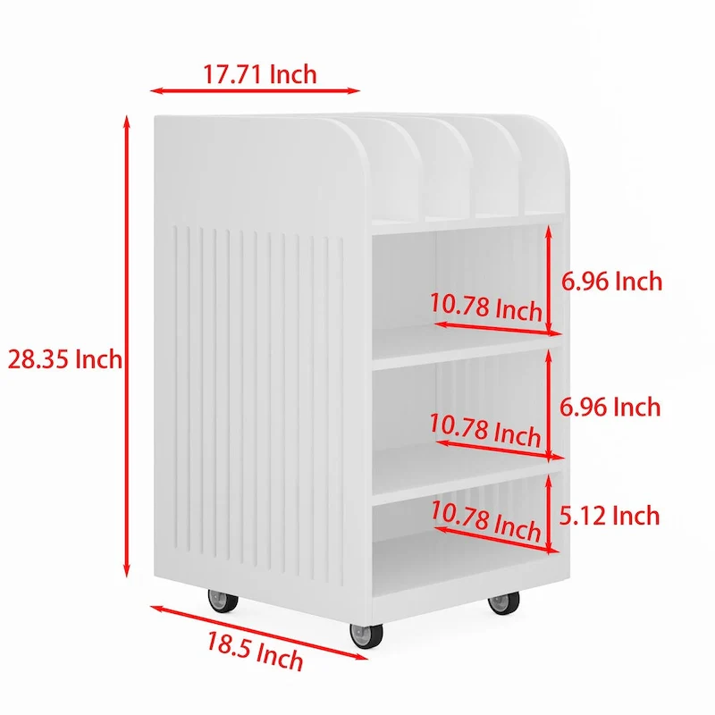 6-Shelf Rolling Kitchen Cart with Spice Rack and Locking Casters