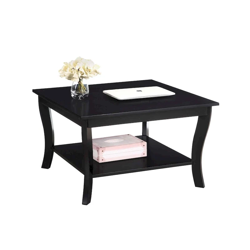 Square Coffee Table with Bottom Shelf