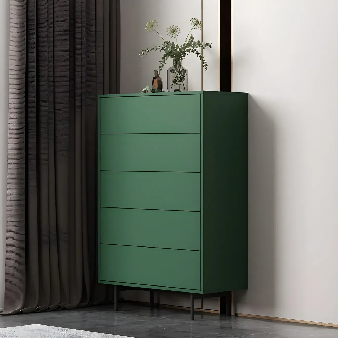 Timeless Espresso Wood Green Bachelor Chest