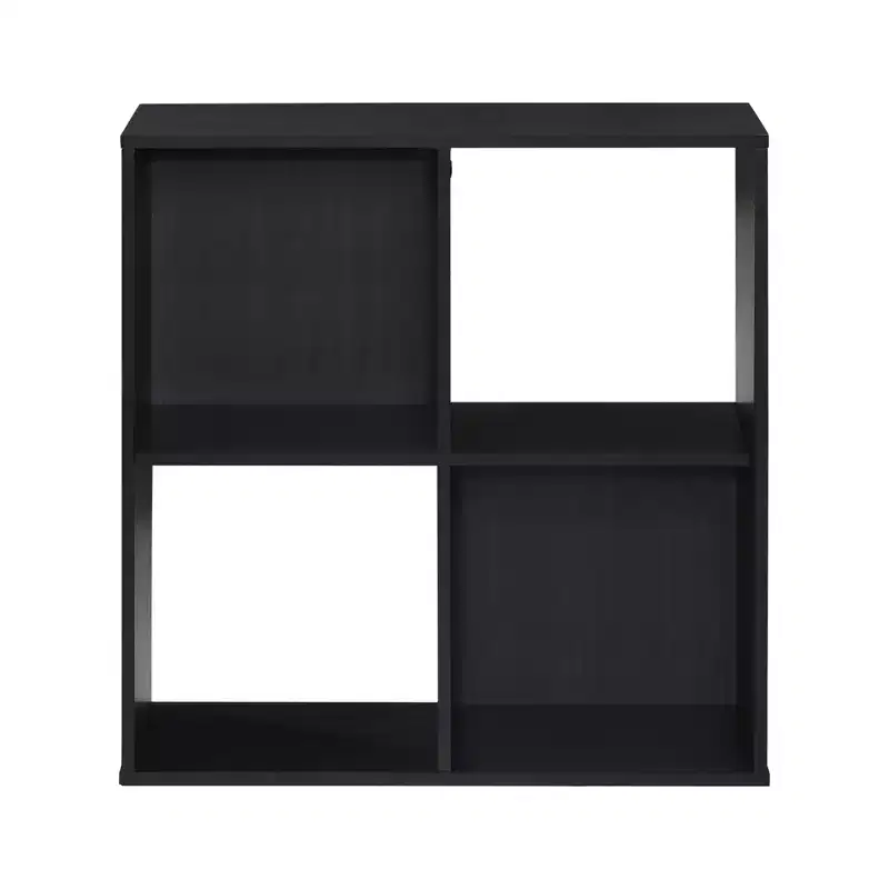 AndMakers 24.25 in. H x 23.5 in. W x 11.61 in. D Espresso Wood 4-Cube Storage Organizer