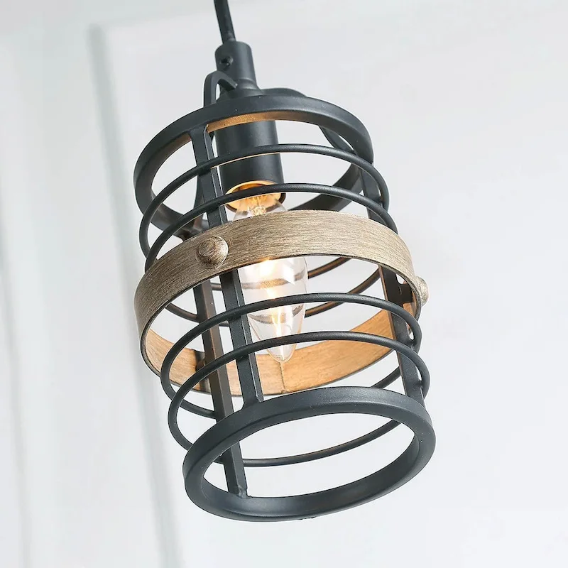 Carbon Loft Farmhouse 1-Light Cage Island Pendant Light - D4.7 *H7.9