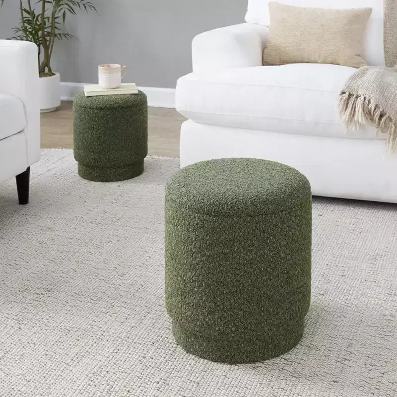 LumiSource Marla Upholstered Ottoman Set Fabric