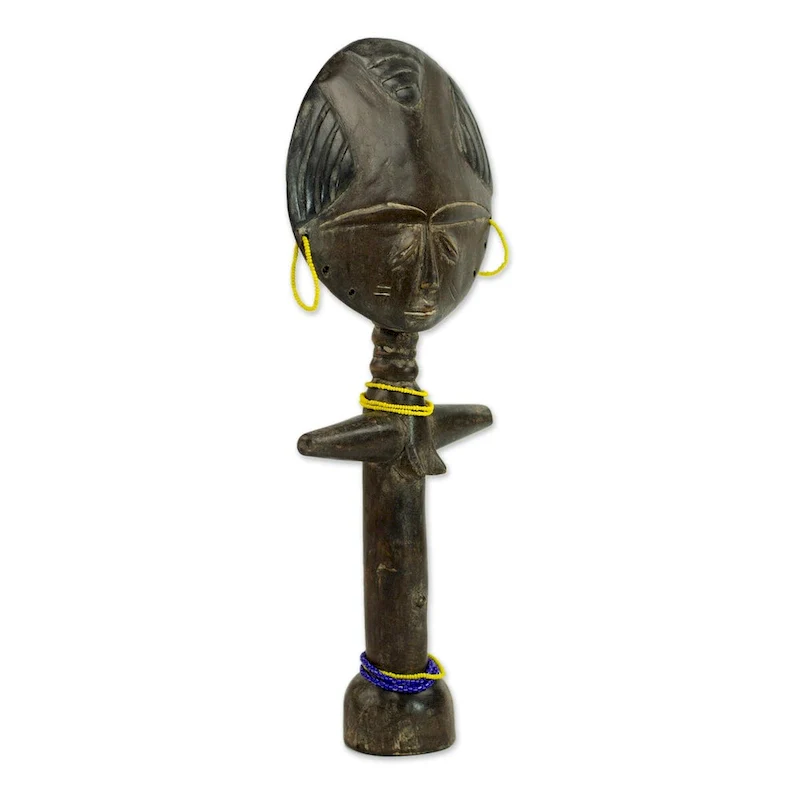 Novica Handmade Mansa Woman Wood Fertility Doll