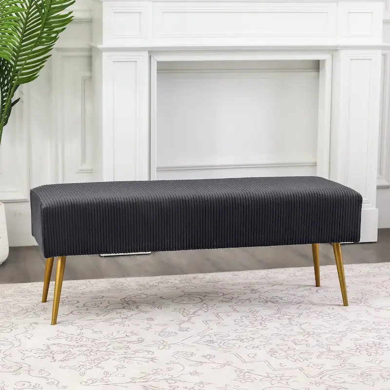 43 Inch Velvet Bench Bed End Entryway Bench