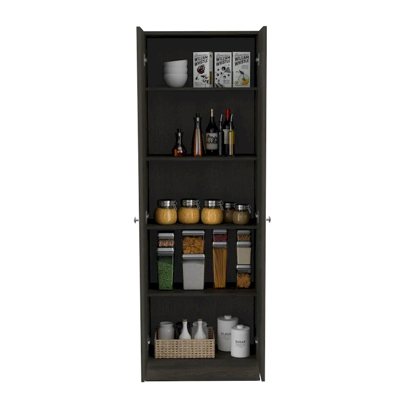 White / Black / Oak Freestanding Storage Cabinet with 10 Shelves