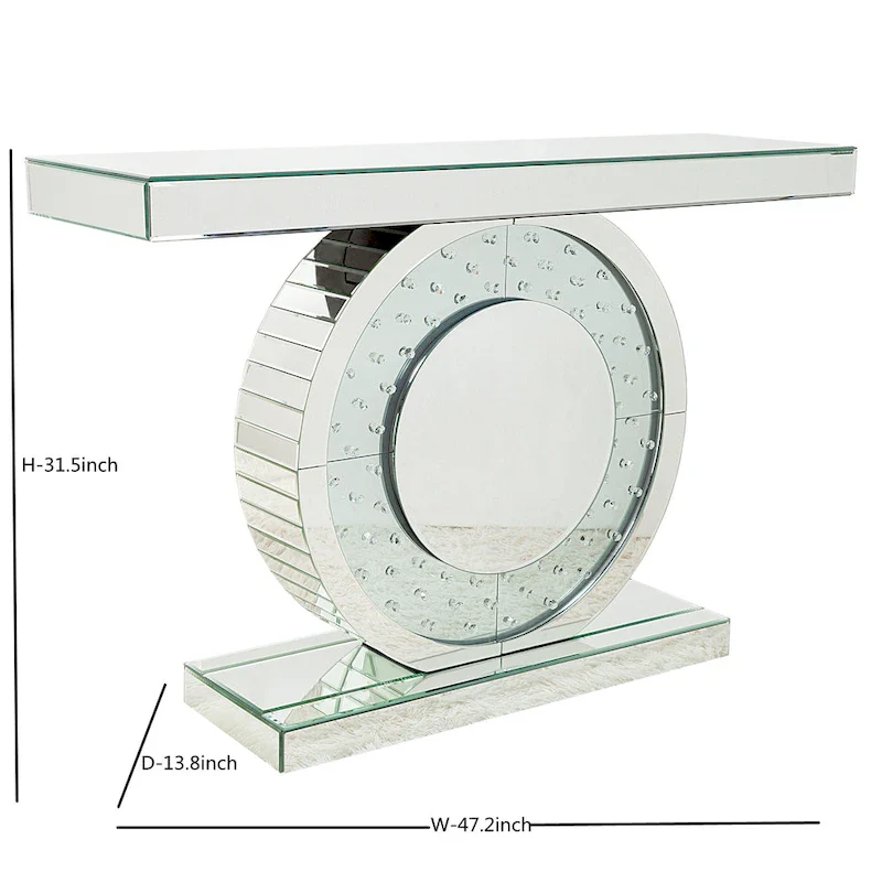 Modern Console Table with Crystal Base Entryway Sofa Table