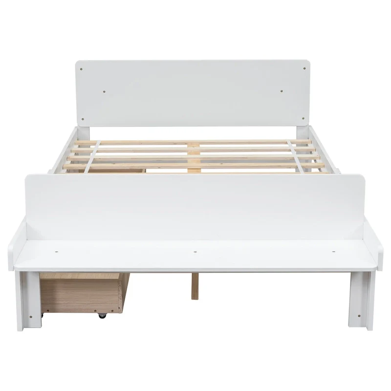 Full Bed with Footboard Bench,2 drawers