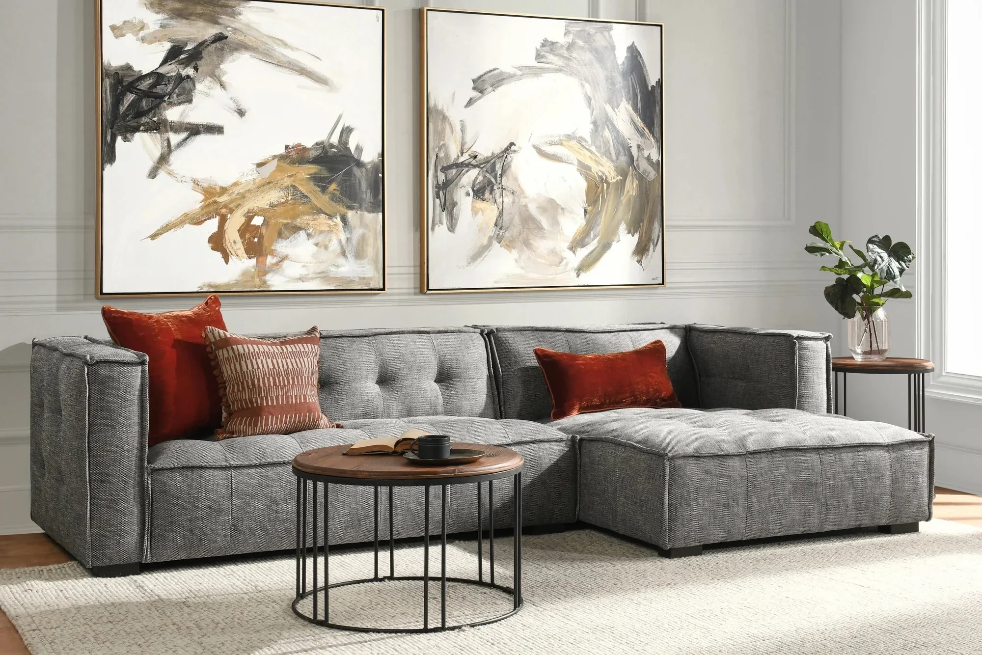 Element Upholstered Sectional w RAF Chaise