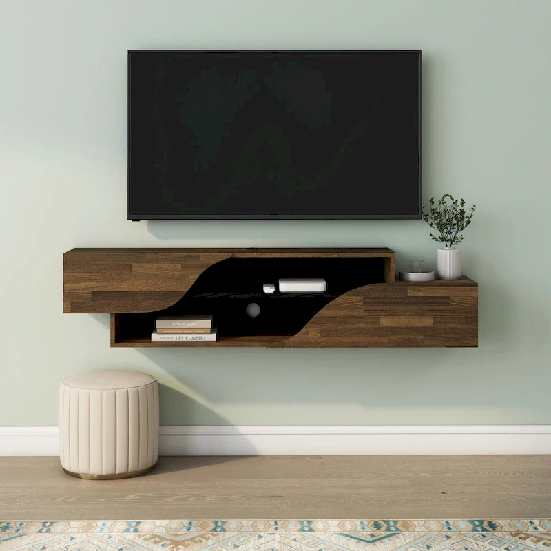 DH BASIC Transitional 59-inch 2-Shelf Floating TV Stand by Denhour