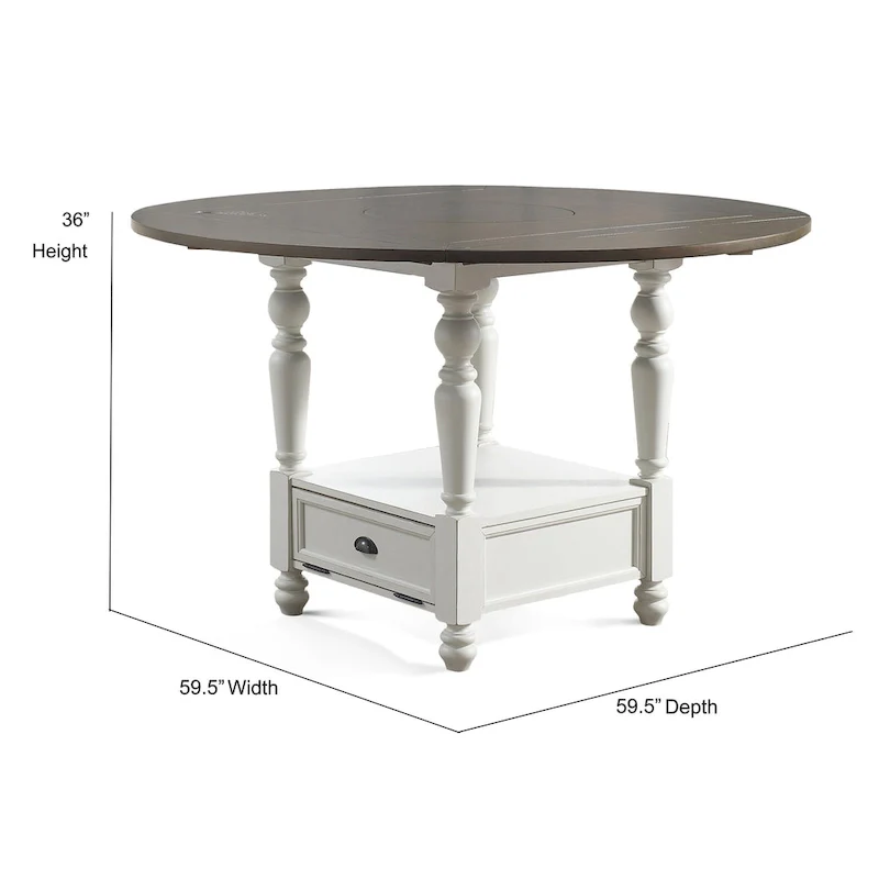 Steve Silver Jillian Two-tone Counter Height Drop Leaf 7-Piece Dining Set