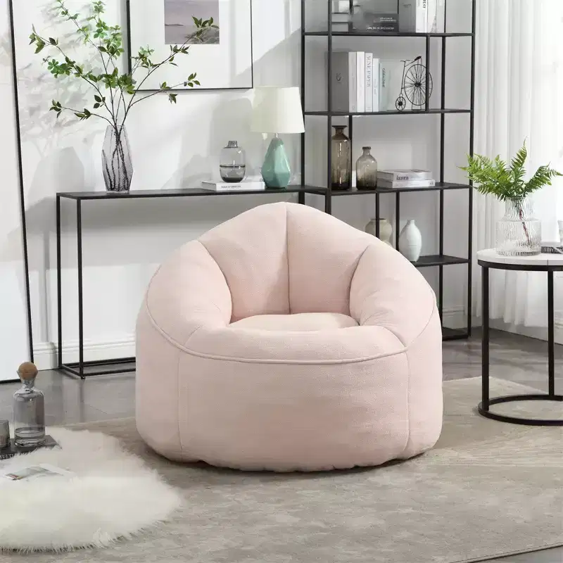 Bean Bag Chair, High-Density Foam Filling Bean Bag Sofa Chairs with Foot Stool, Modern Accent Chair with Ottoman