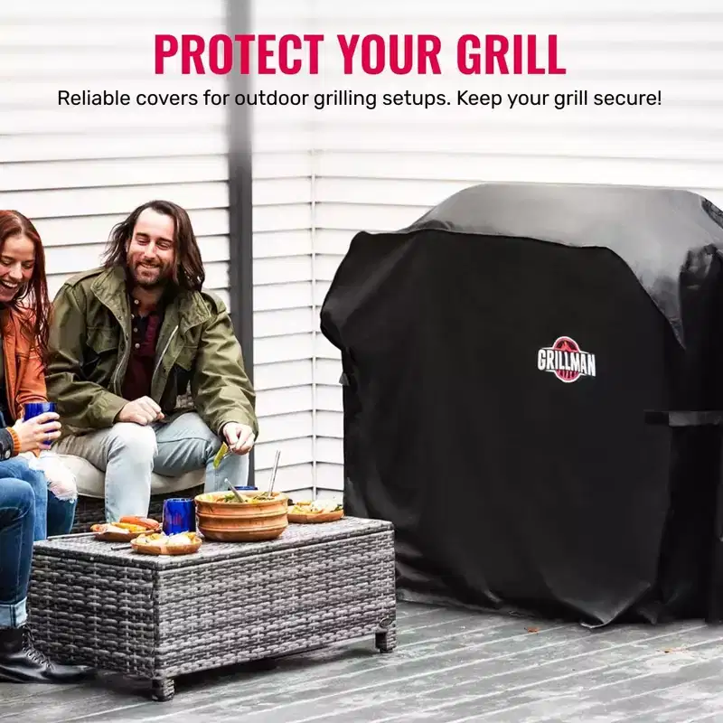 Grillman BBQ Outdoor Grill Cover - Waterproof, Rip-Proof, Weather-Resistant, Anti-UV Cover (Black, 72 Inch)