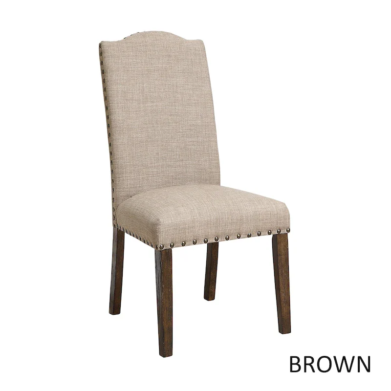 Kerg Rustic Flax Fabric Side Chairs (Set of 2)