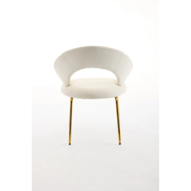 Velvet Dining Accent Chairs with Curved Backrest and Gold Metal Legs - 250lb Capacity