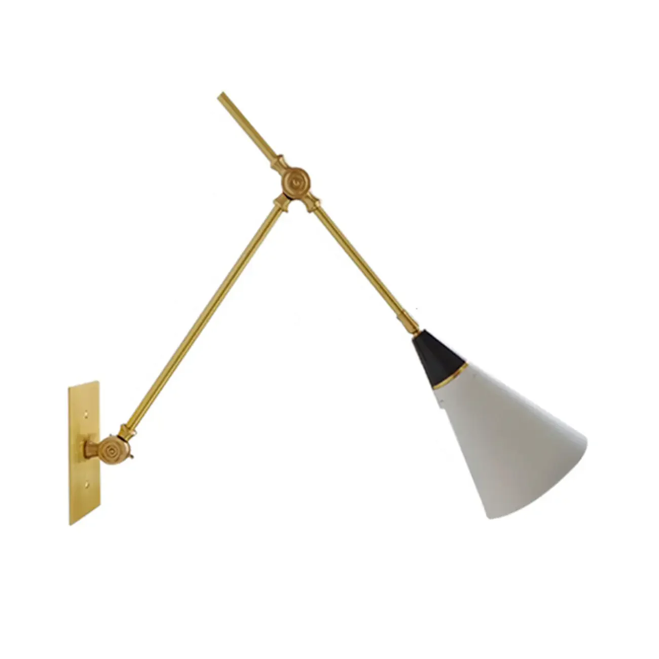Adjustable Trendy White Cone Swing Arm Wall Sconce