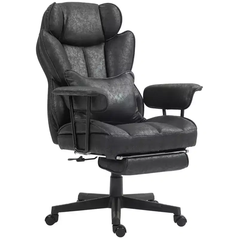 396lbs. Big and Tall Office Chair, Executive Office Chair with Footrest, Lumbar Support, and Reclining Function