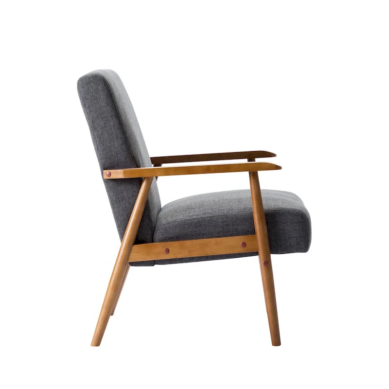 Gelso Fabric Accent Chair with Rubberwood Legs