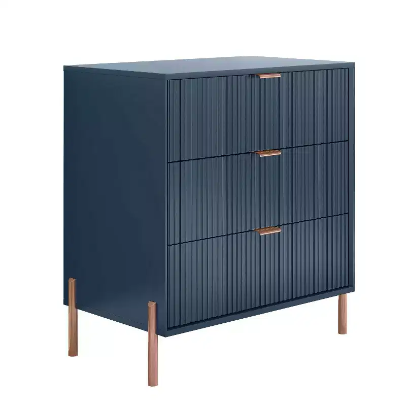 Festivo 4pc Modern Elegance Bedroom Chest and 6 Drawer Dresser and 3 Drawer Nightstands Set