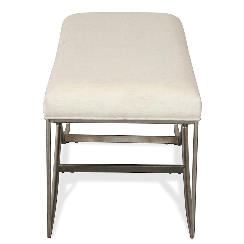 Roundhill Furniture Mantalia Upholstered Bench with Metal Frame, Champagne