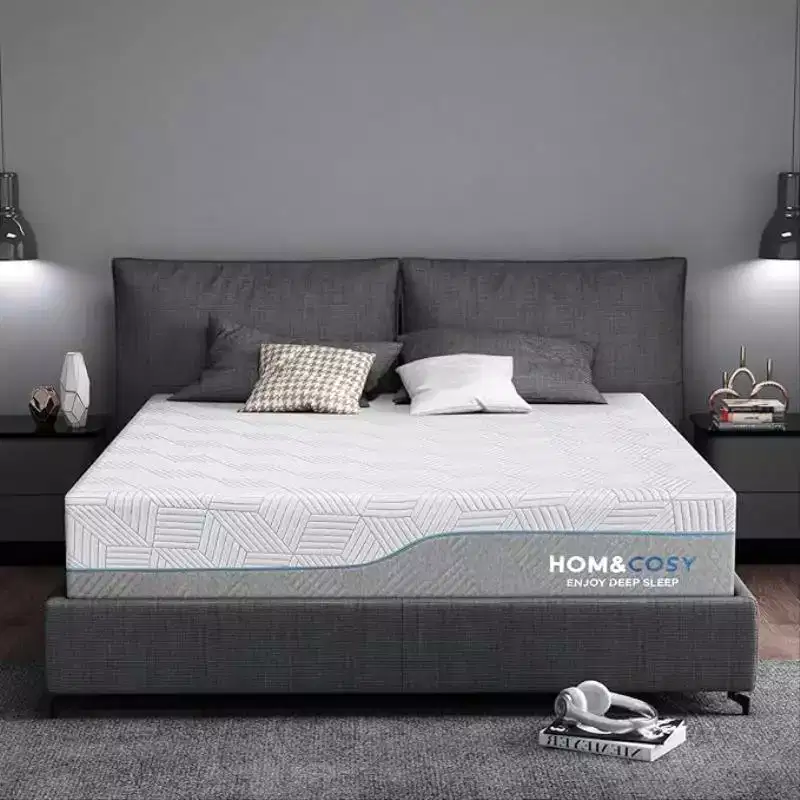 Dyonery Soft mattress, full-size 12/14-inch memory foam bed mattress, ice silk covered, high-quality cool green tea/gel mattress, white