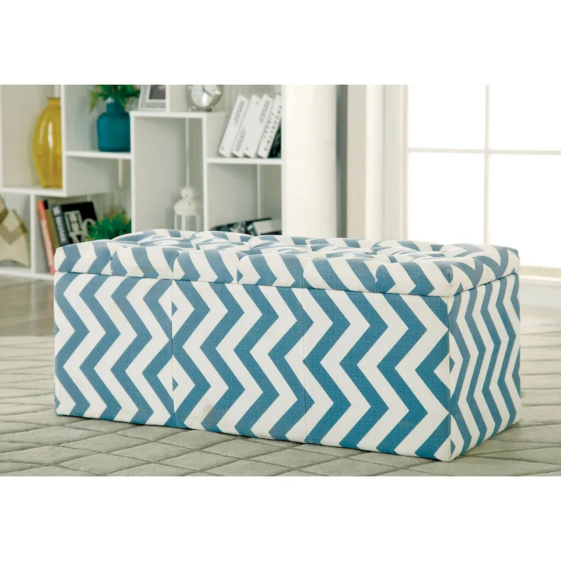 Gede Contemporary Fabric Tufted Life-top Storage Bench by Furniture of America