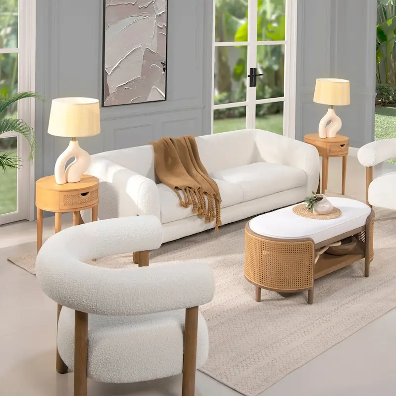 90.5 Sherpa Upholstered Sofa