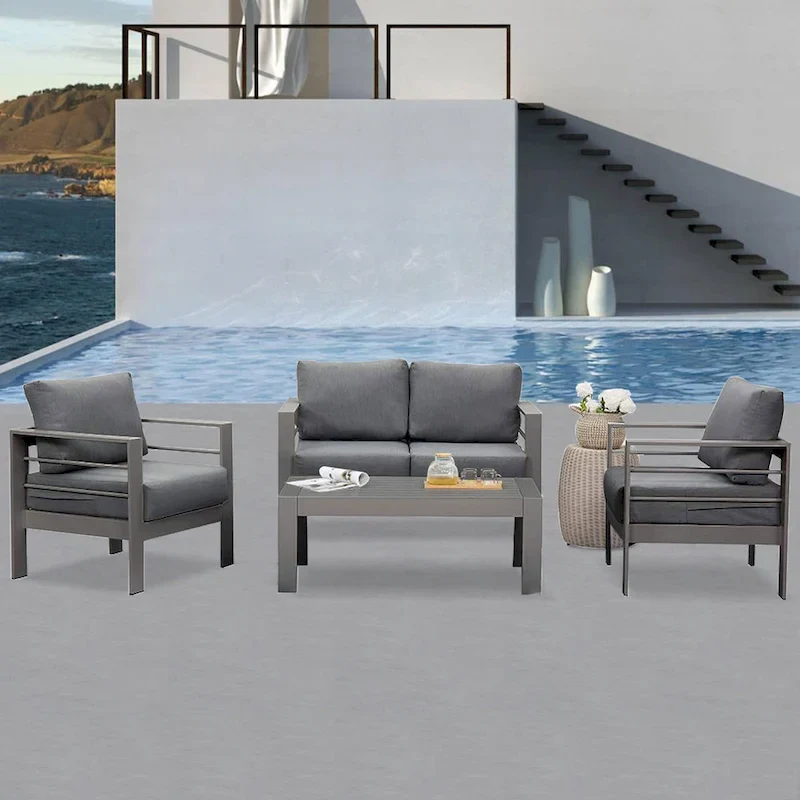 Royalcraft 4 Piece Aluminum Outdoor Patio Furniture Set