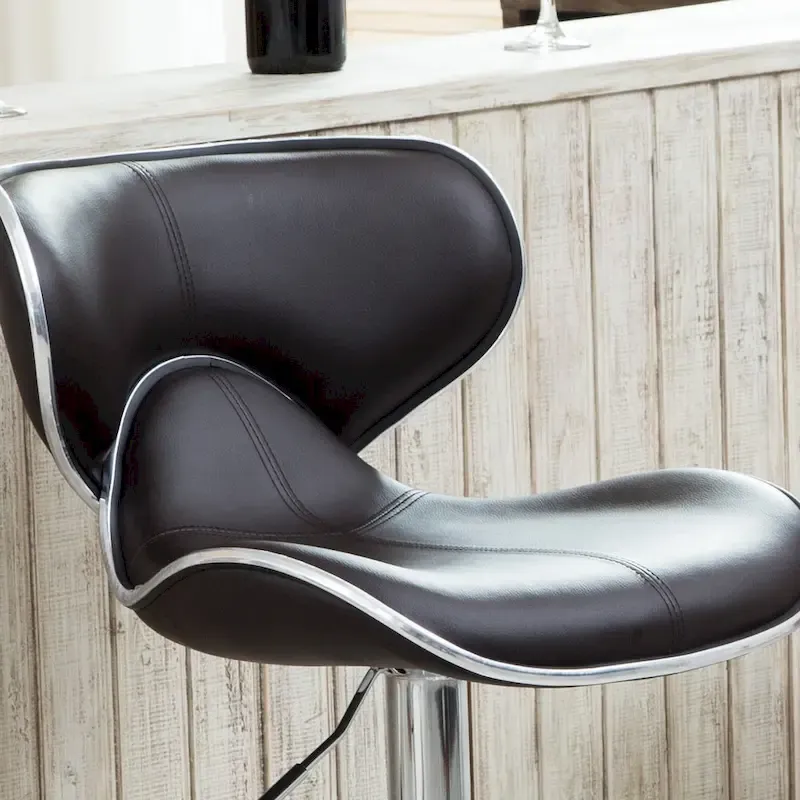 Roundhill Furniture Masaccio Leatherette Airlift Adjustable Swivel Barstool (Set of 2)