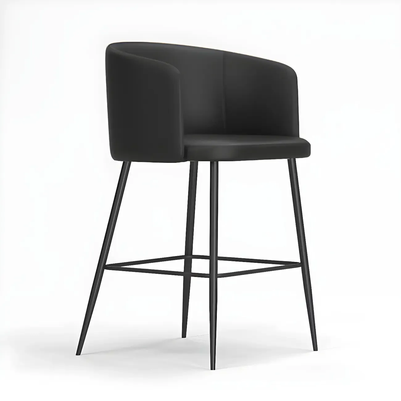 Bucket Faux Leather Wingback Counter Height Bar Stools