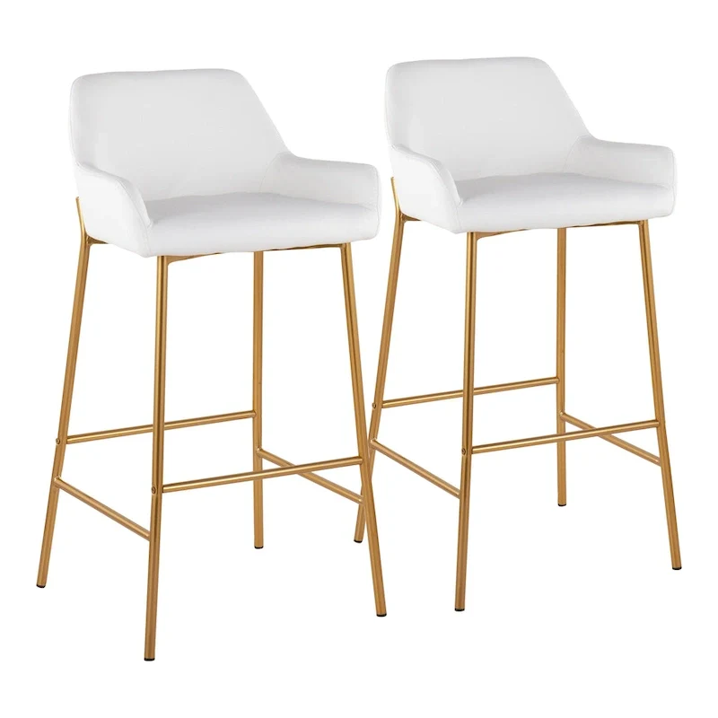 Gold Frame Upholstered Bar Stool