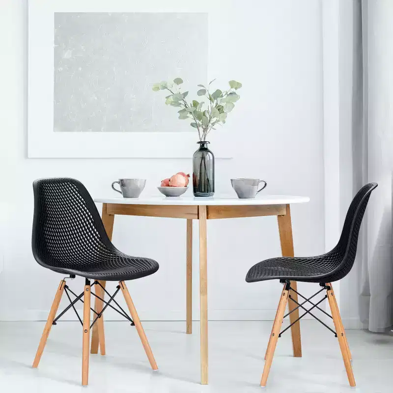 Costway 2PCS Modern DSW Dining Chair Office Home w/ Mesh Design Wooden Legs