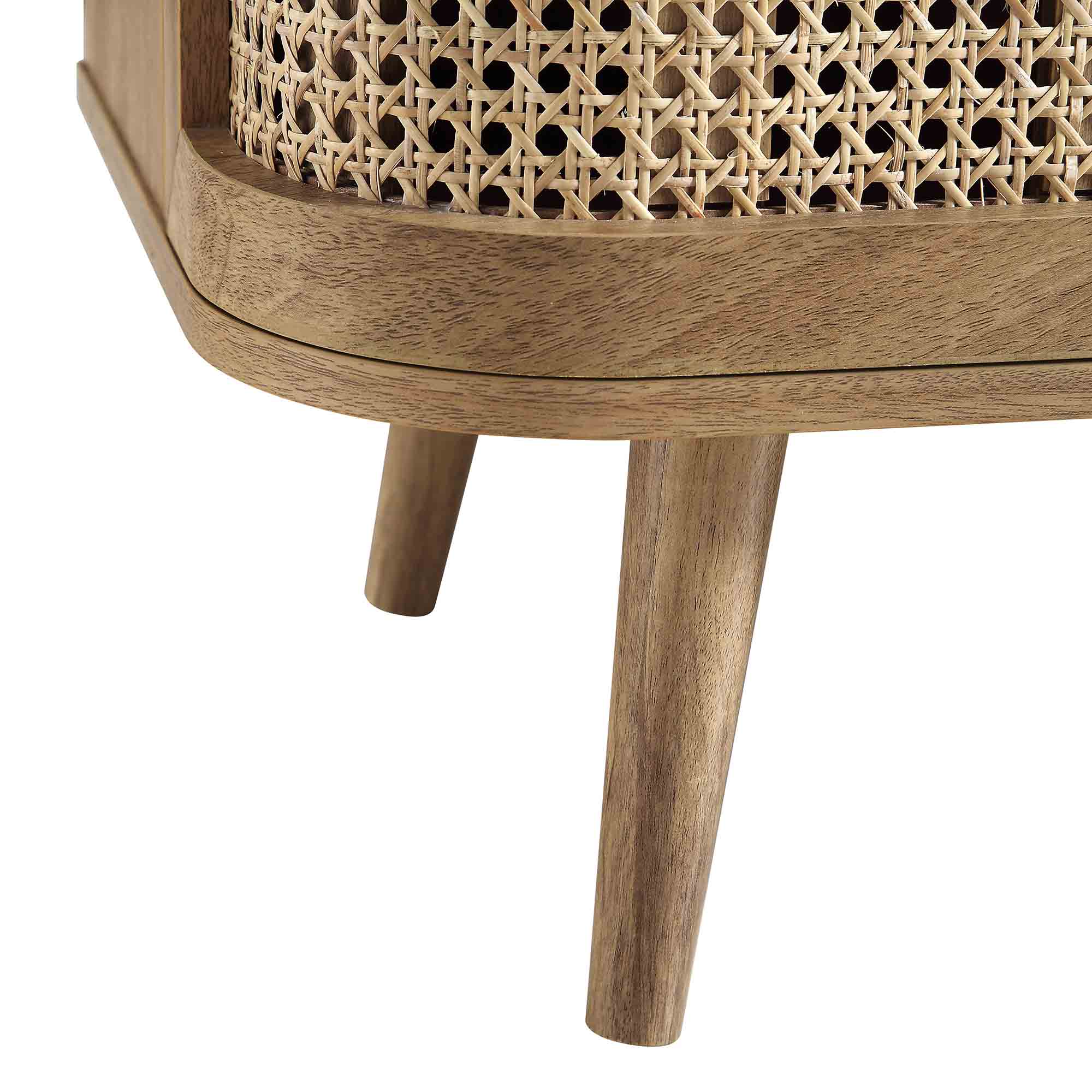 Curved Rattan 59 TV Unit, Natural