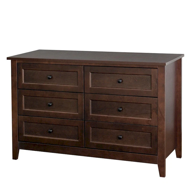 6 Drawer Dresser Bar Storge Cabinet Lockers with Retro Round Handle