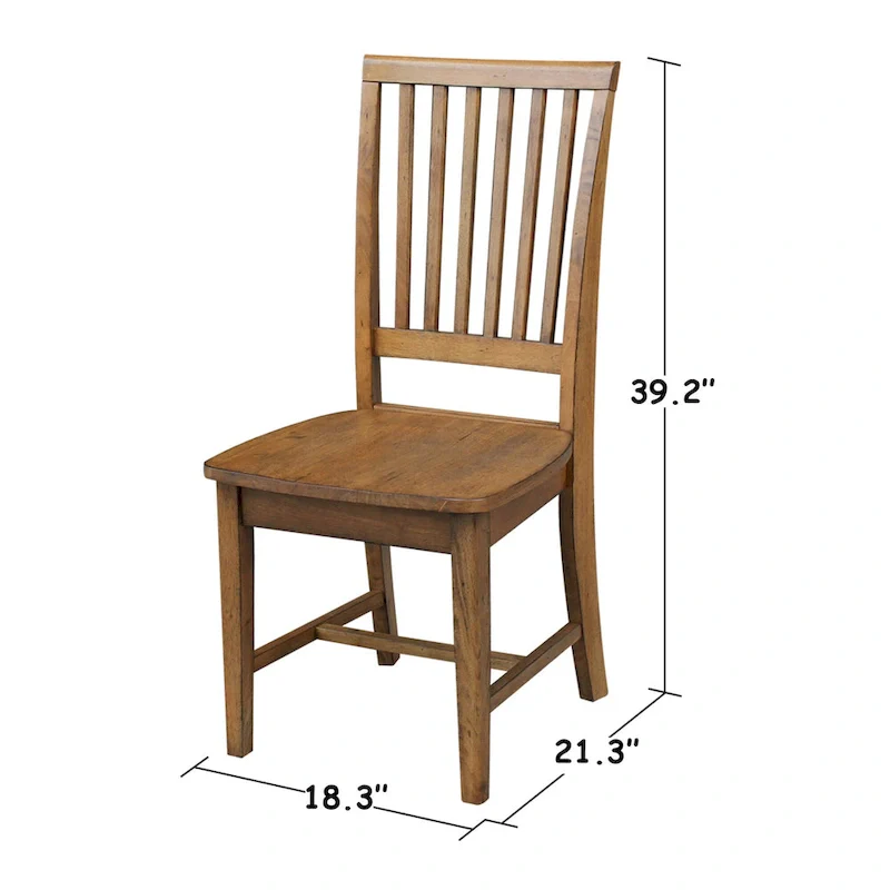 Solid Wood Mission Dining Side Chairs, Set of 2