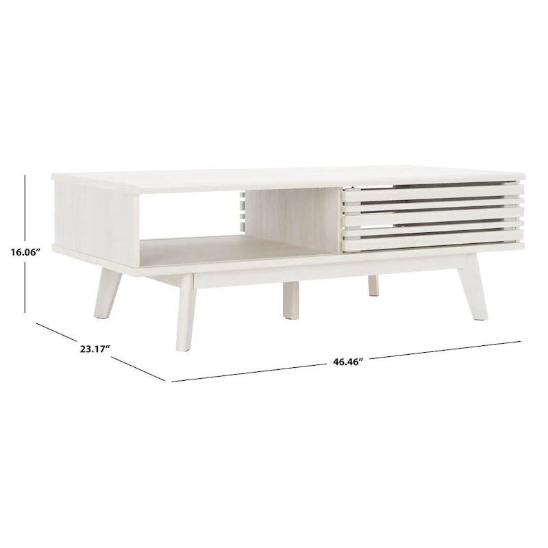 SAFAVIEH Ameetha Mid-Century 1-Shelf Walnut Coffee Table - 46 W x 23 D x 16 H - 46Wx23Dx16H