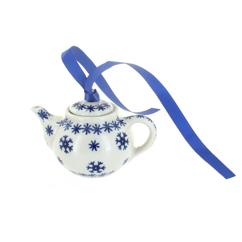 Blue Rose Polish Pottery D077 Manufaktura Teapot Ornament