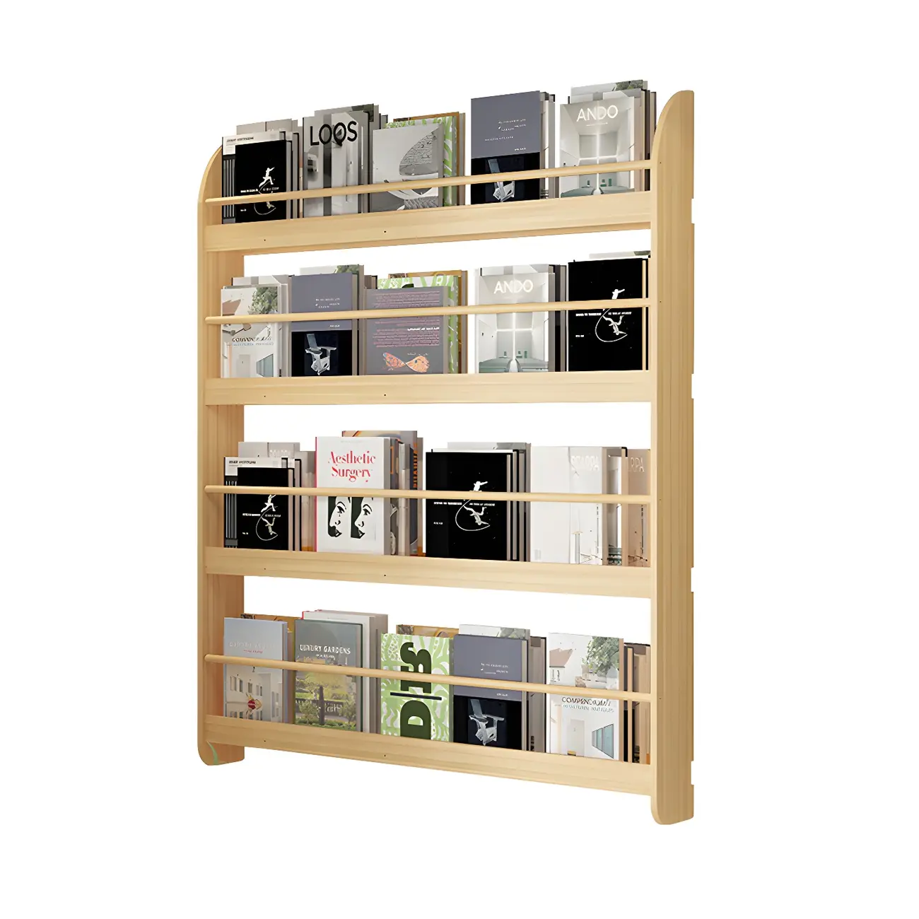 Modern Slim Wood Wall-Mounted Bookshelf