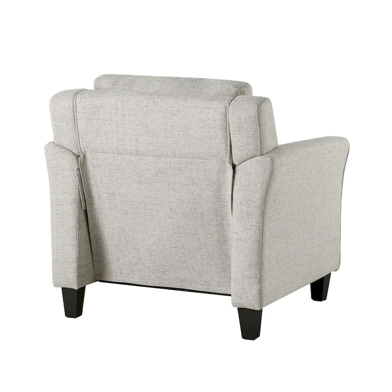 Tufted Microfiber Accent Chair - Single Seat with Curved Arms