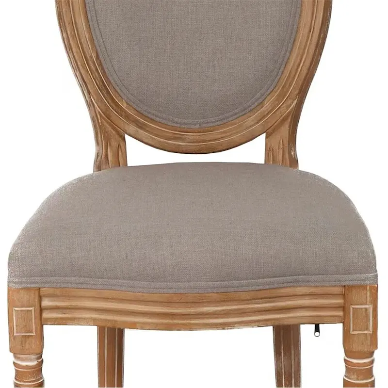French Country Dining Chairs with Round Back Set of 2,Solid Wood Legs