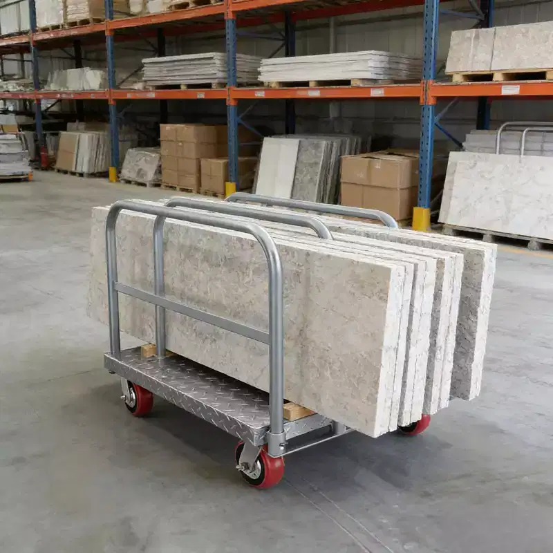 2-in-1 Platform Truck, 2500 LBS Heavy Duty Steel Dolly, 36x24 Panel Cart with 3/4 Handrails & Rubber Swivel Casters for Moving
