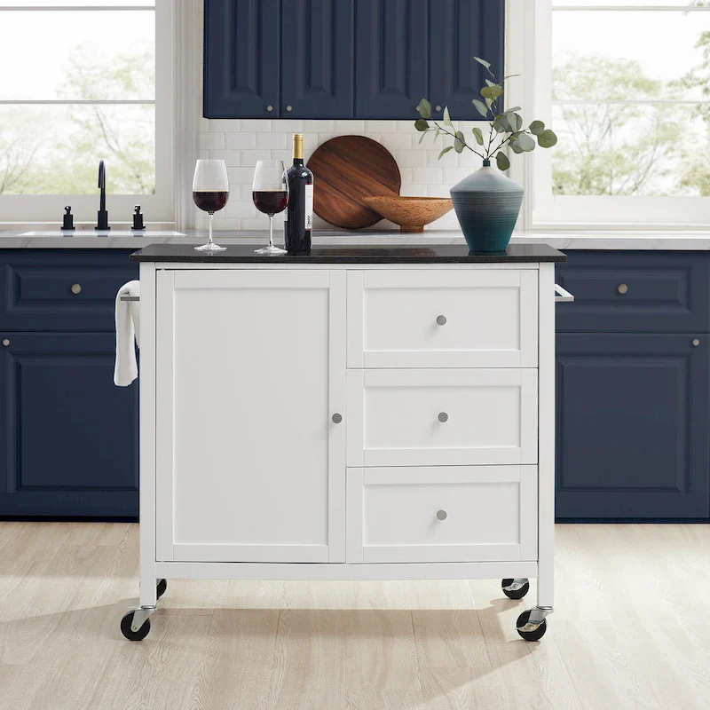 Crosley Soren Granite Top Kitchen Island/Cart - 18.13d x 42.13w x 37.5h
