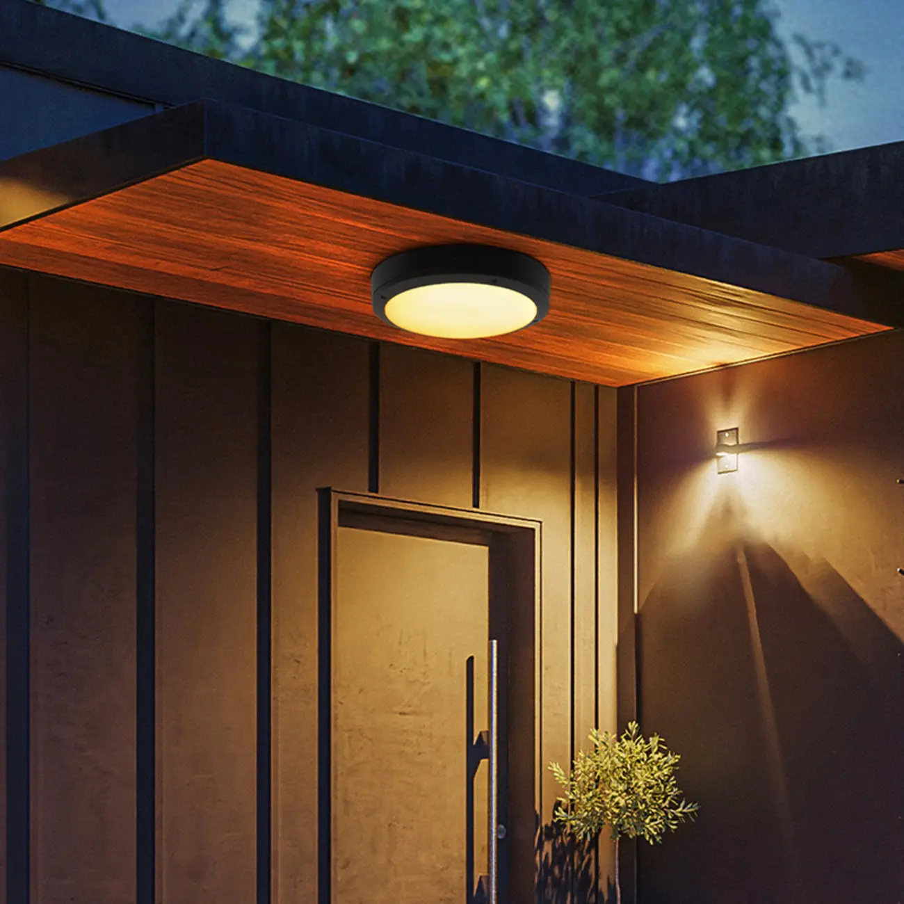 Outdoor Industrial Dimmable LED Flush Mount Ceiling Light